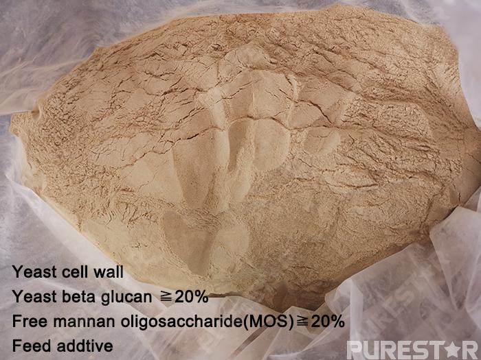 Yeast cell wall, Yeast beta glucan≧20%, Free mannan oligosaccharide(MOS)≧20% ,Feed addtive