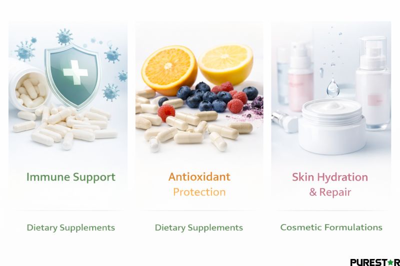 Carboxymethyl yeast beta glucan sodium applications in immune support antioxidant supplements and cosmetic skin care