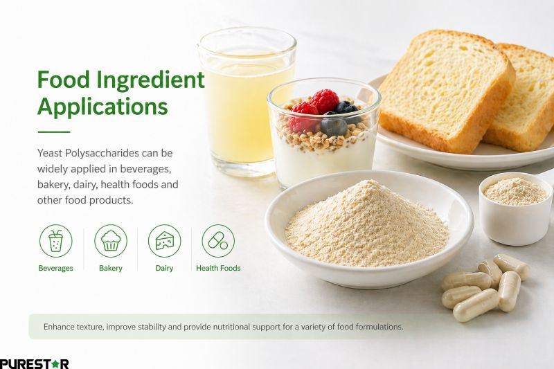yeast polysaccharides food ingredient applications in beverages bakery dairy and health foods